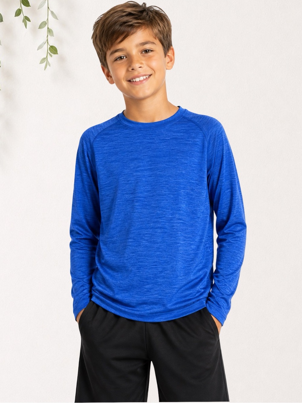 Russell Dri-Power 360 Boys Athletic Shirt L 10/12 Long Sleeve Performance Tee